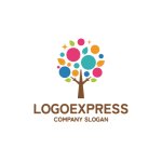 画像1: カラフルな実りの木と希望のロゴ (1)