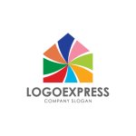 画像1: カラフルなハウスと可能性のロゴ (1)