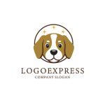 画像1: キュートな犬のロゴ (1)