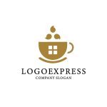 画像1: 家とコーヒーのロゴ (1)