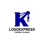 画像1: 洗練された建設用クレーンのKロゴ、 (1)