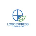 画像1: 丸窓と葉のロゴ (1)