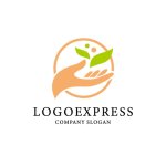 画像1: 手と葉のロゴ (1)