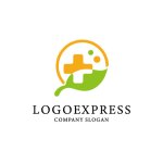 画像1: 葉と十字のヘルスケアロゴ (1)