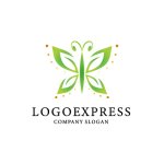 画像1: 葉っぱでできた蝶のロゴ (1)