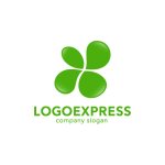 画像1: かわいい四つ葉のクローバーのロゴ (1)