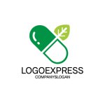 画像1: 葉とカプセルを使った健康と癒しのロゴ (1)