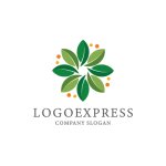 画像1: 葉っぱの円形ロゴ (1)