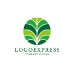 画像1: 葉の円形ロゴ (1)