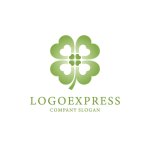 画像1: 幸せの四つ葉と愛のハートロゴ (1)