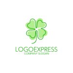 画像1: 手描きの四つ葉のクローバーのロゴ (1)