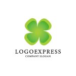 画像1: 四つ葉のクローバーの幸運ロゴ (1)