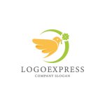 画像1: 四つ葉のクローバーと鳥のロゴ (1)