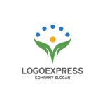 画像1: 葉と人の調和のロゴ (1)