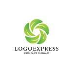 画像1: 葉が回転する自然のロゴ (1)