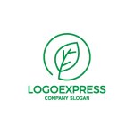 画像1: 葉のシンプルオーガニックロゴ (1)