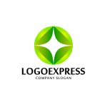 画像1: 四枚の葉っぱの星形自然ロゴ (1)