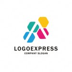 画像1: Aとカララフルなブロックのロゴ (1)