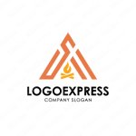 画像1: Aとキャンプファイヤーとテントのロゴ (1)