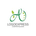 画像1: 優雅なAと生命の葉のロゴ (1)