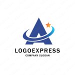 画像1: Aと星のおしゃれなロゴ (1)