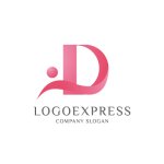 画像1: 曲線と人のDロゴ (1)