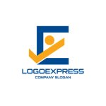 画像1: Eとチェックマーク、人型の信頼ロゴ (1)