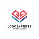 画像1: Eとハートのおしゃれなロゴ (1)