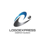 画像1: Eと躍動する人型ロゴ (1)