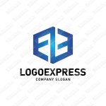 画像1: EとEの六角形のポリゴンチックなロゴ (1)