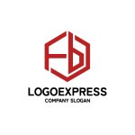 画像1: 六角形とFとBのロゴ (1)