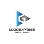 画像1: 洗練されたGと矢印のロゴ (1)