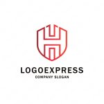 画像1: Hの盾形のロゴ (1)