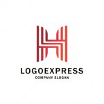 画像1: Hの綺麗なラインのロゴ (1)