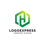 画像1: 洗練されたH型六角形ロゴ (1)