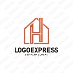 画像1: Hとログハウスのロゴ (1)