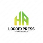 画像1: HとAと住宅をモチーフにした左右対称のロゴ (1)