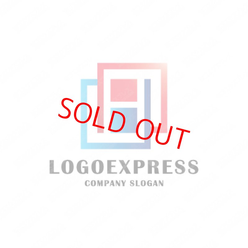 画像1: HとBをモチーフにした四角形のシンプルなロゴ (1)