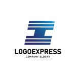 画像1: I字のスピードラインと連結テクノロジーロゴ (1)