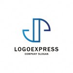 画像1: JとPをモチーフにしたシンプルでスタイリッシュなロゴ (1)