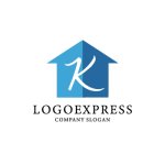 画像1: 筆記体のKと家のロゴ (1)