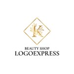 画像1: 優雅な「K」と植物のロゴ (1)