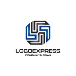 画像1: 「LS」を融合した八角形モダンロゴ (1)