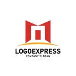 画像1: 洗練されたMと建築のロゴ (1)