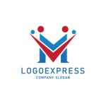 画像1: Mとチェックマークの人々のロゴ (1)