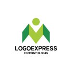 画像1: 躍動するMと成長の人物ロゴ (1)