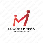 画像1: Mと手をつなぐ人のロゴ (1)