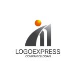 画像1: Mと人型が前進する未来志向ロゴ (1)