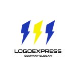 画像1: M字と三本の稲妻が輝くスピードロゴ (1)