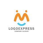 画像1: Mと笑顔の人々のロゴ (1)